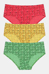 Rosaline Pure Cotton Full Coverage Paw Print Brief (Pack of 3) — thumbnail 4